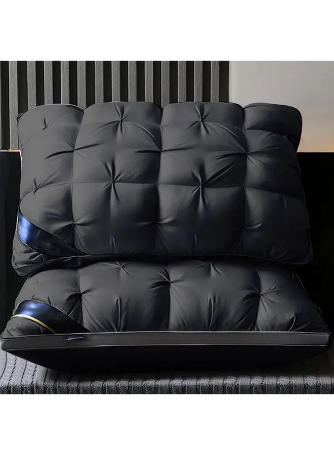 Slate Gray Luxury Hotel Quality Neck Support Pillow 2pcs Hypoallergenic Machine Washable - Image 2